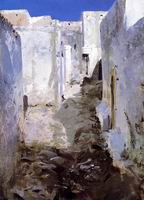 (image for) Handmade oil painting Copy paintings of famous artists John Singer Sargenti's art A Street in Algiers
